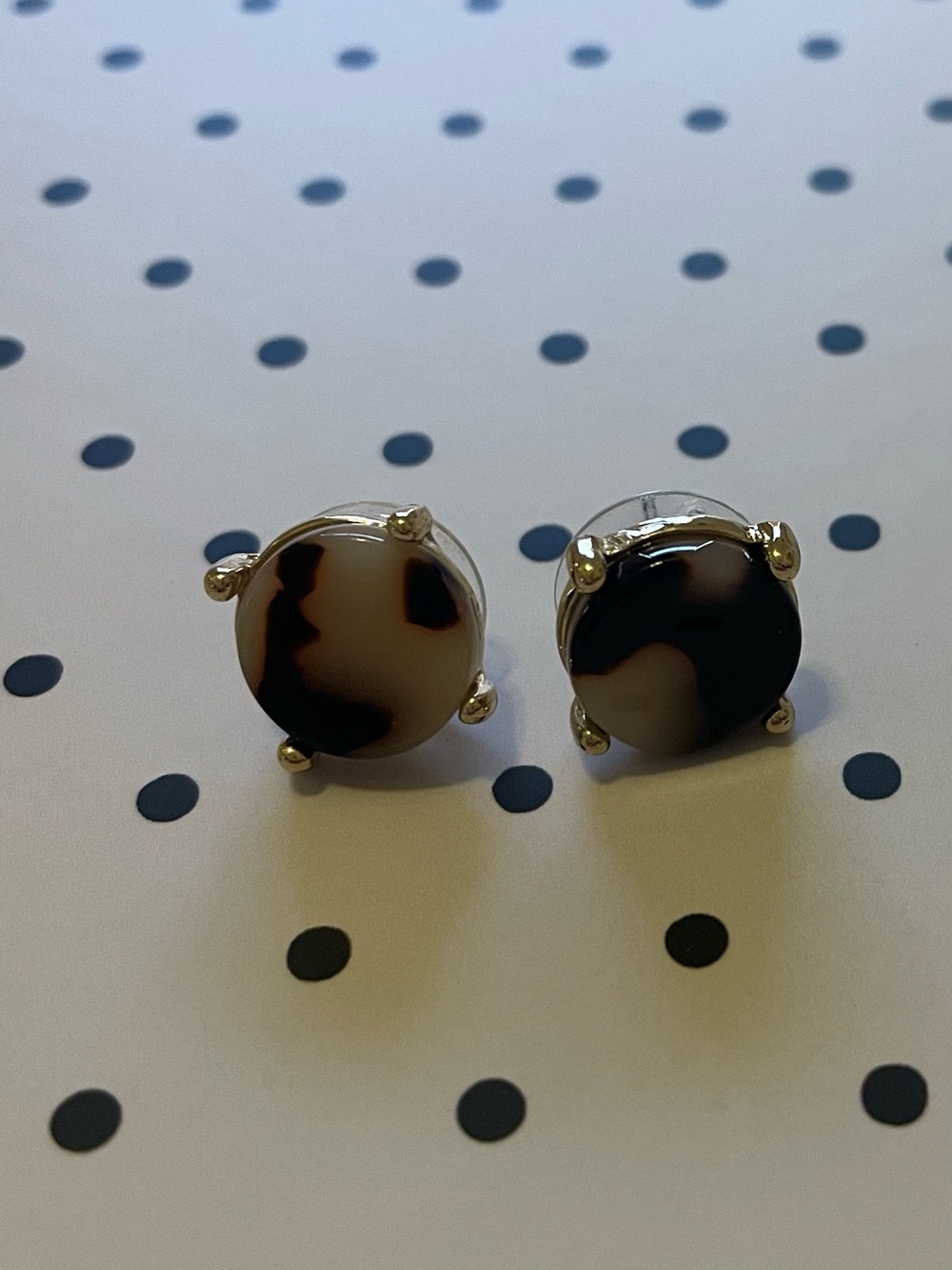 Lane Bryant Gold-Tone Tortoiseshell Round Stud Earrings - Brown/Black